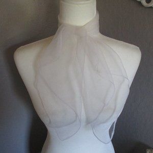 1950s cool white chiffon scarf